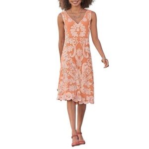 Sundance Orange and Cream Midi Dress